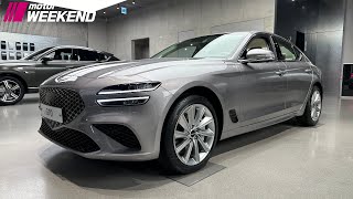 2024 Genesis G70 25T 4WD with Vanilla Beige Interior Detail Look 4K [upl. by Elberfeld]