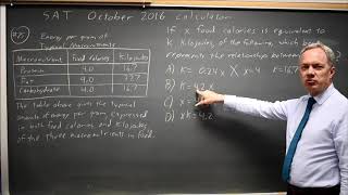 SAT Test 7 Calories and kilojoules  question 425 [upl. by Yessej]