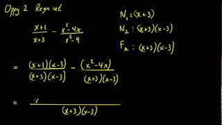 00063 Brøkregning  Addisjon og subtraksjon av brøker med flerleddete nevnere [upl. by Naivart]