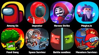 Among Us Impostor Heroes Strike Food Gang Space Survivor Battle Sandbox Monsters Survivor [upl. by Vins19]