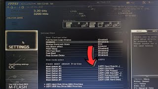 How to Install windows 10  11 and how to set first boot USB in MSI Click BIOS 5 [upl. by Motteo]