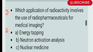 ch 8 mcqs  Radiochemistry  Bsc 3rd year 6th semester chemistry  paper 2 [upl. by Mayram7]