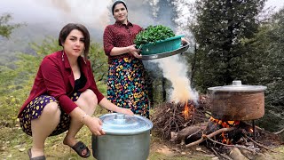 “Ash Reshteh“ 1000 Years Old Delicious Village Dish for Iranians Village Cooking [upl. by Aikit]