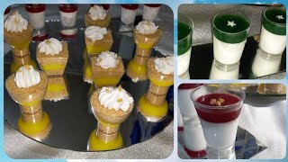 تحلية بثلاث أنواع مختلفة verrine بطريقة tarte بالحامض مورانك و panacotta بالفريز والكيوي [upl. by Sualkcin71]