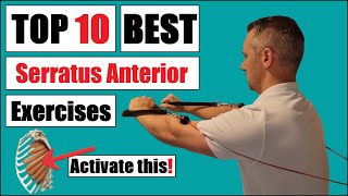 10 BEST Serratus Anterior Strengthening Exercises for Scapular Winging and Shoulder impingement [upl. by Eldred]