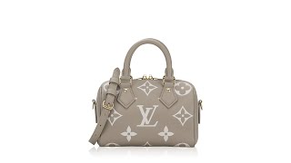 Louis Vuitton Monogram Empreinte Bicolor Speedy 20 Bandouliere Creme Beige [upl. by Analram]