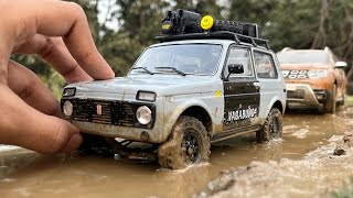 Mini Lada Niva 118 Scale  Solido  Offroading with Dacia Duster  Diecast Model Unboxing [upl. by Anehs591]