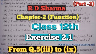 RD Sharma Class 12 Ex 21 Solutions Chapter 2 Function  rdsharmaclass12 [upl. by Dietsche]