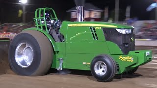 NTPA Pro Stock Tractor Pulling action from Sandwich IL [upl. by Lirbij]