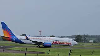 Jet2 Holidays 7378Q8 GDRTT taxing amp taxing off from Glasgow Int Airport heading to AYT aviation [upl. by Deegan]