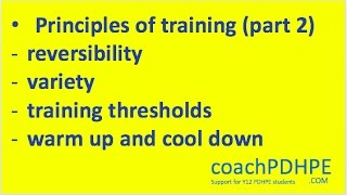 HSC PDHPE Core 2 Principles of Training Part 2 [upl. by Neeron]