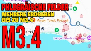 Phlegräische Felder  Mehrere Erdbeben erschüttern Gebiet  M34 [upl. by Rehctaht142]