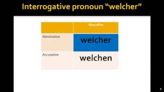 Interrogative German Pronouns Nominative and Accusative [upl. by Asp]