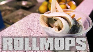 Rollmops Haring pickled herring dutch fish food review Netherlands [upl. by Breban]