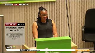 BREAKING Tshwane Council  ActionSAs Dr Nasiphi Moya swornin as the new mayor [upl. by Edlihtam]