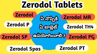 Types of Zerodol Tablets in Telugu [upl. by Lledrev]