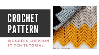 Wonders Chevron Blanket Crochet Pattern [upl. by Atnom106]