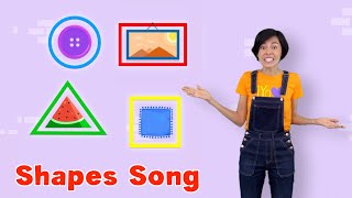 SHAPES are Everywhere  Preschool skills song find a triangle square rectangle and circle [upl. by Einwahr176]