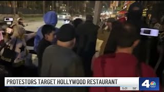 Protest held outside Hollywood restaurant turns violent [upl. by Kong]