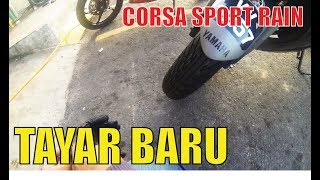 Yamaha R25 Tukar Tayar Corsa Sport Rain [upl. by Nuawtna518]