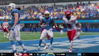 NFL Madden Sim Kansas City Chiefs at Los Angeles Chargers Week 4 2024 [upl. by Eizzik309]