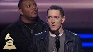 Eminem accepting the GRAMMY for Best Rap Album at the 53rd GRAMMY Awards  GRAMMYs [upl. by Vierno]