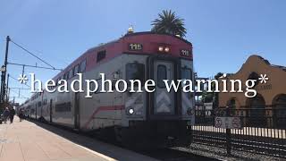 Railfanning Burlingame Caltrain Station ft Horn shows JPBX 503 Amtrak AEM 7 938 [upl. by Selij515]