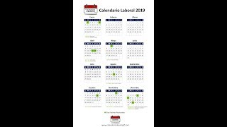 Calendario Laboral 2019  Festivos nacionales 2019 [upl. by Risteau992]