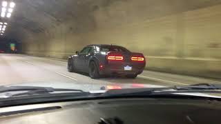 dodge demon supercharger whine in a tunnel [upl. by Thetes240]