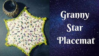 Easy to Crochet Granny Star Placemat [upl. by Argela]