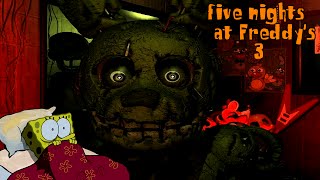 BoB Esponja jogando Five Nights at Freddys 3 [upl. by Nacnud]