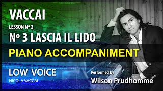 Vaccai 3 Lesson 2 Lascia Il Lido Karaoke Low Voice [upl. by Brand]