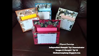 Desk Calendar caddy using Stampin Up Products [upl. by Yngad303]