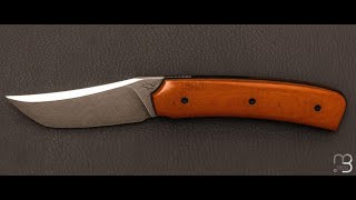 Couteau « liner lock » custom par Guy Poggetti  Micarta et Elmax [upl. by Enelyam]