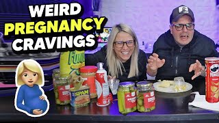 My Husband Tries Weird Pregnancy Cravings Hilarious [upl. by Merce530]