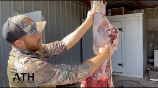 HOW TO DEBONE A HINDQUARTER FAST AND EASY WHILE SKINNING A DEER [upl. by Entsirhc937]