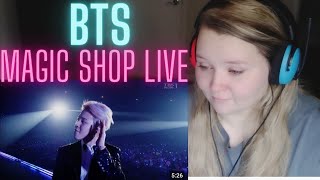 FIRST Reaction to BTS  MAGIC SHOP Live Performance 🥹 [upl. by Ramej799]