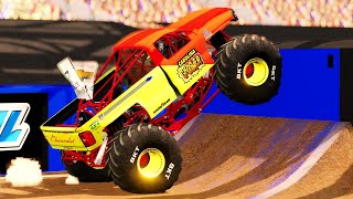 Monster Jam CRAZY FLIPS AND STUNTS 5 monsterjam beamng gravedigger [upl. by Mun]