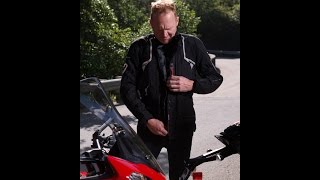 Helite Airbag Adventure Touring Jacket Inflating in Slow Motion [upl. by Olaf549]