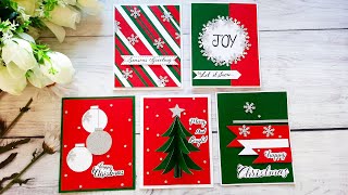 5 DIY Christmas Cards Ideas  Easy Handmade Christmas Cards  Christmas Greeting Cards  Tutorial [upl. by Amisoc]