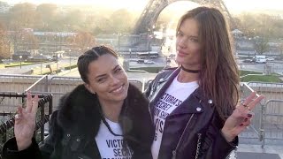 Victoria s Secret Adriana Lima Alessandra Ambrosio and their fellow Angels at the Eiffel Tower [upl. by Waldos]