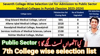 UHS 7th Selection College Wise list for MBBS  UHS 7TH MERIT LISTatentrytest [upl. by Philipines912]