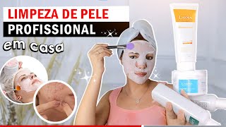 Como fazer LIMPEZA DE PELE PROFISSIONAL EM CASA  COM extração limpezadepele skincare lakma [upl. by Kidd968]