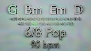 Backing Track in G major  G Bm Em D  68 Pop  90 BPM [upl. by Zaob]