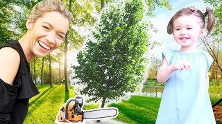 ❥ 542  TRONÇONNER LES ARBRES DU JARDIN   Vlog Milababychou [upl. by Culhert]