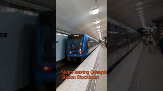 Metro leaving Odenplan Station Stockholm travel stockholmguide [upl. by Atokad]