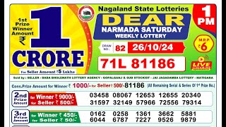 Nagaland Lottery Live 1pm 26102024 Result  Lottery Sambad [upl. by Neetsyrk]