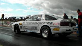 Fast Car Fast mk3 supra Pro Performance International Mk3 Supra drag 10768 at Santa Pod Jap Show [upl. by Anileda]