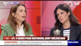 Apolline de Malherbe remise à sa place par Marine Tondelier sur BFMTV [upl. by Aivato988]