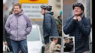 Gavin And Staceys Mathew Horne is seen for the first time on set as he films bike accident scenes [upl. by Michel]